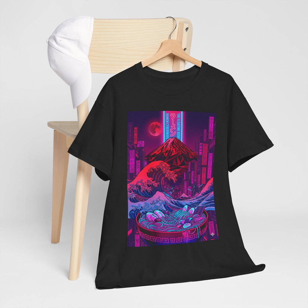 Vaporwave Mt. Fuji Wave Tee — Neon Cyberpunk Japanese Art Shirt