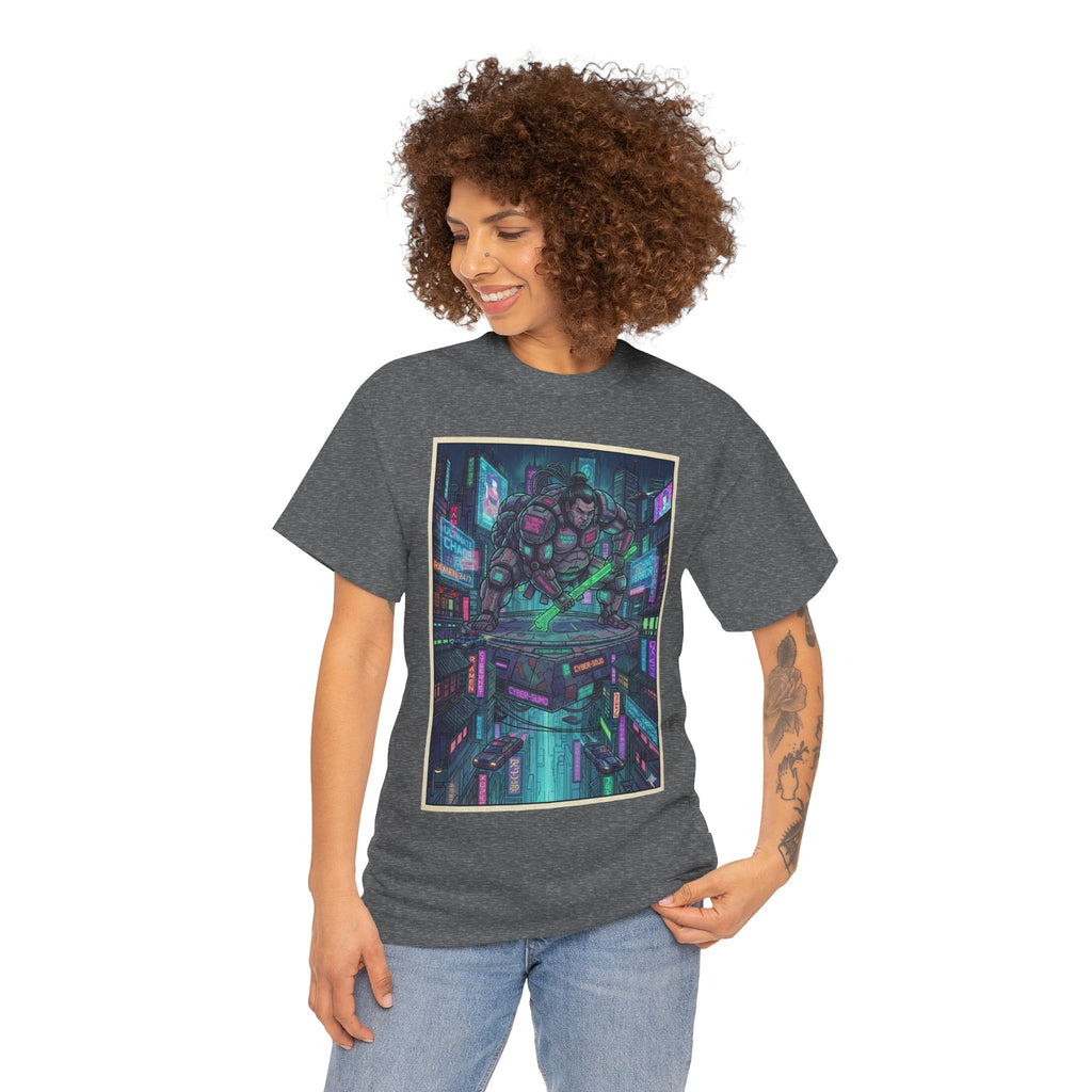 Cyberpunk City Gorilla Tee — Neon Futuristic Streetwear Graphic T-Shirt