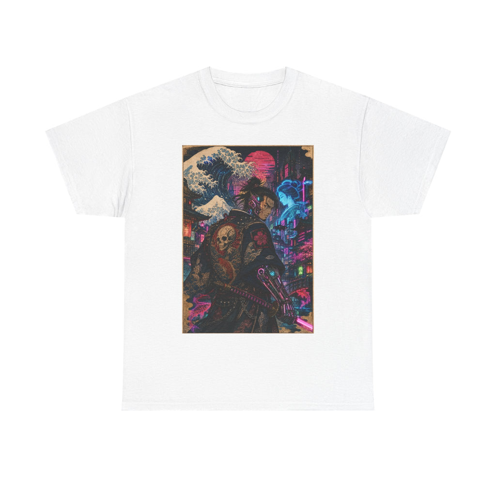 Cyberpunk Samurai T-Shirt — Neon Tokyo Wave Graphic Tee - Japanese Streetwear T-Shirt | Tokyo Style X