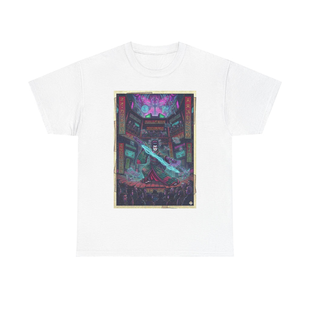 Cyberpunk Sorcerer Tee — Neon Mage Illustration Graphic T‑Shirt