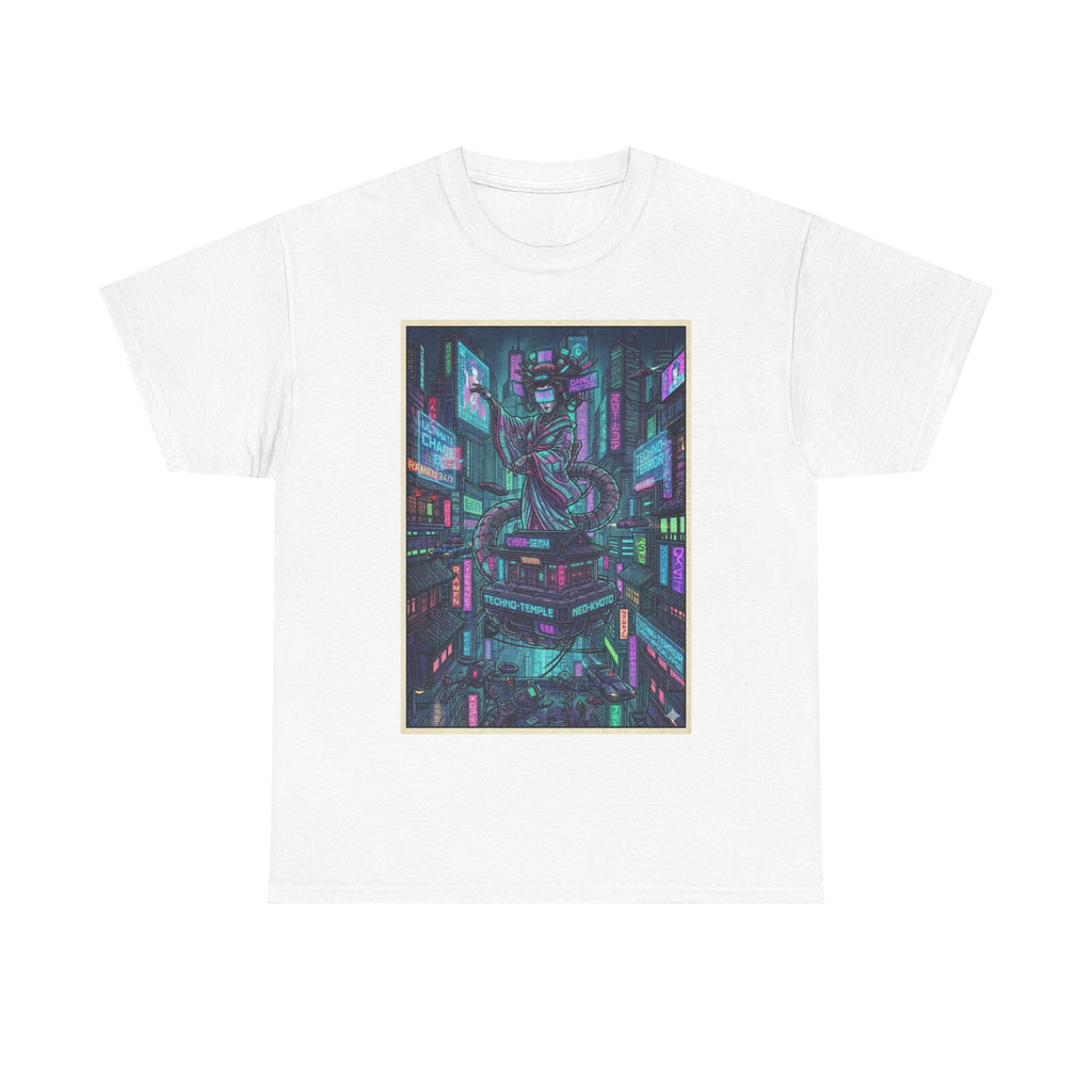 Cyberpunk City Tee — Neon Samurai Streetwear Graphic T-Shirt