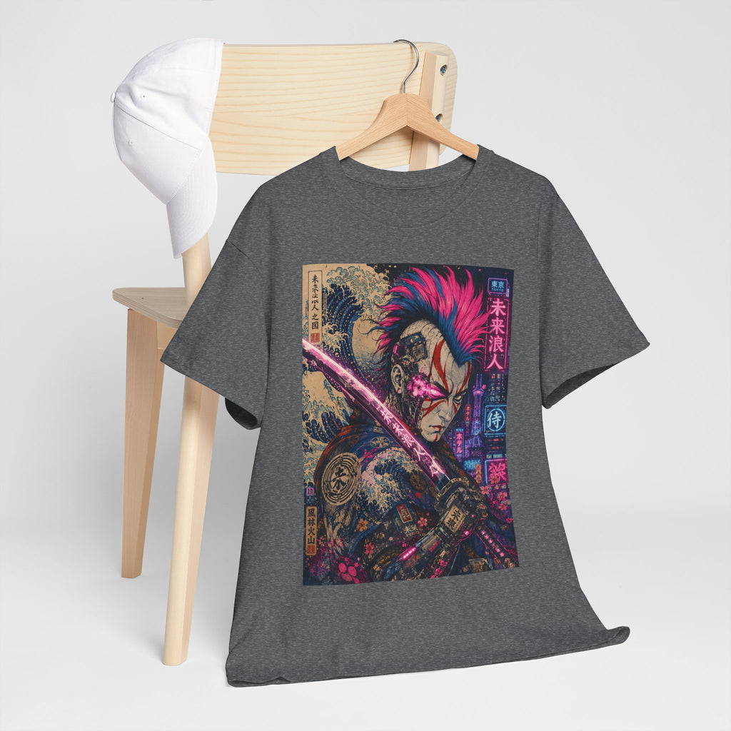 Graphic Tee — Neon Samurai Street Art Shirt - Japanese Streetwear T-Shirt | Tokyo Style X