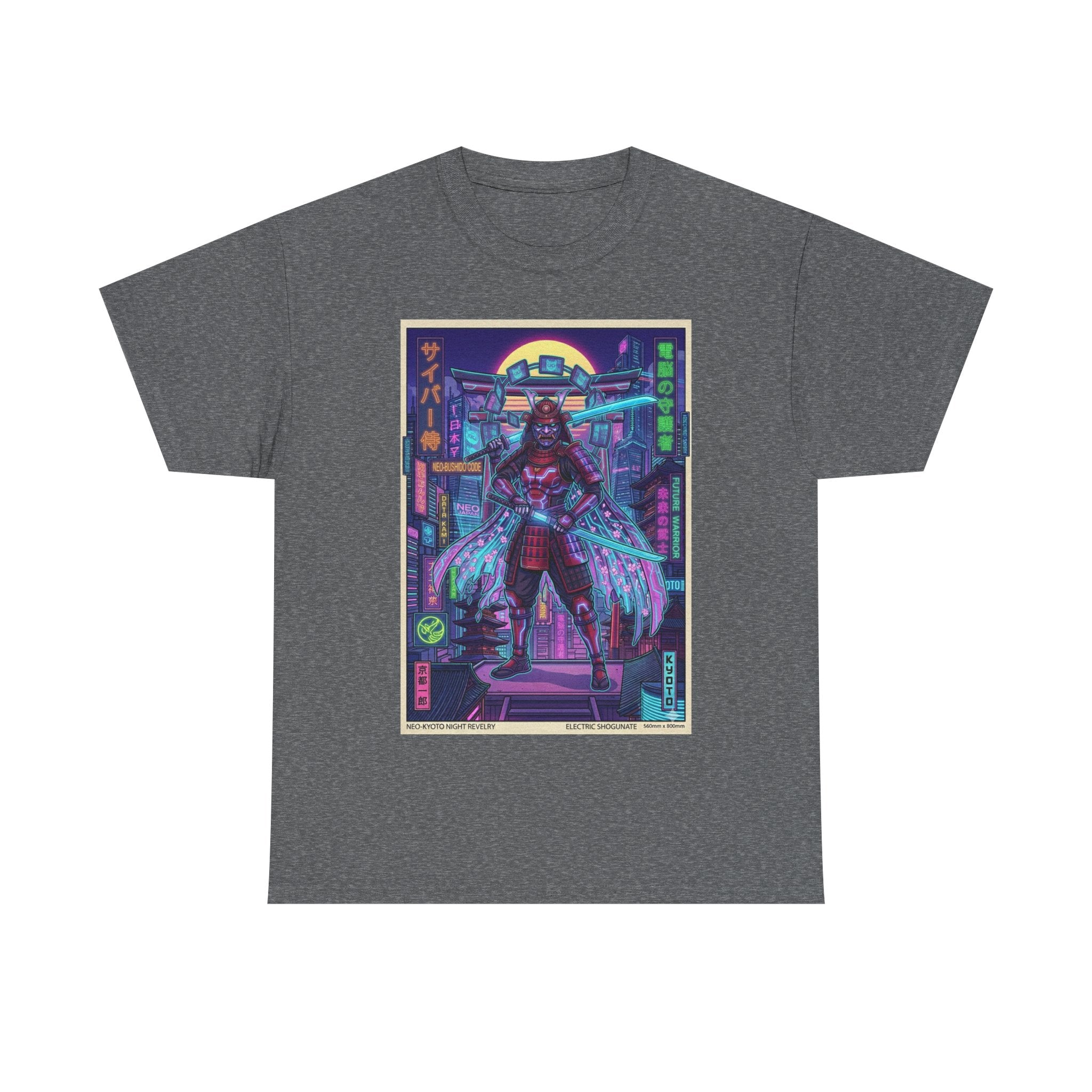 Cyberpunk Samurai T‑Shirt — Neon Night Warrior Graphic Tee - Japanese Streetwear T-Shirt | Tokyo Style X