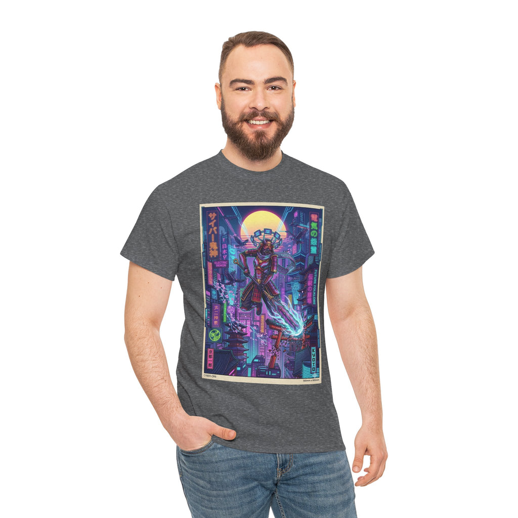 Cyberpunk Samurai T-Shirt — Neon Tokyo Street Art Tee - Japanese Streetwear T-Shirt | Tokyo Style X