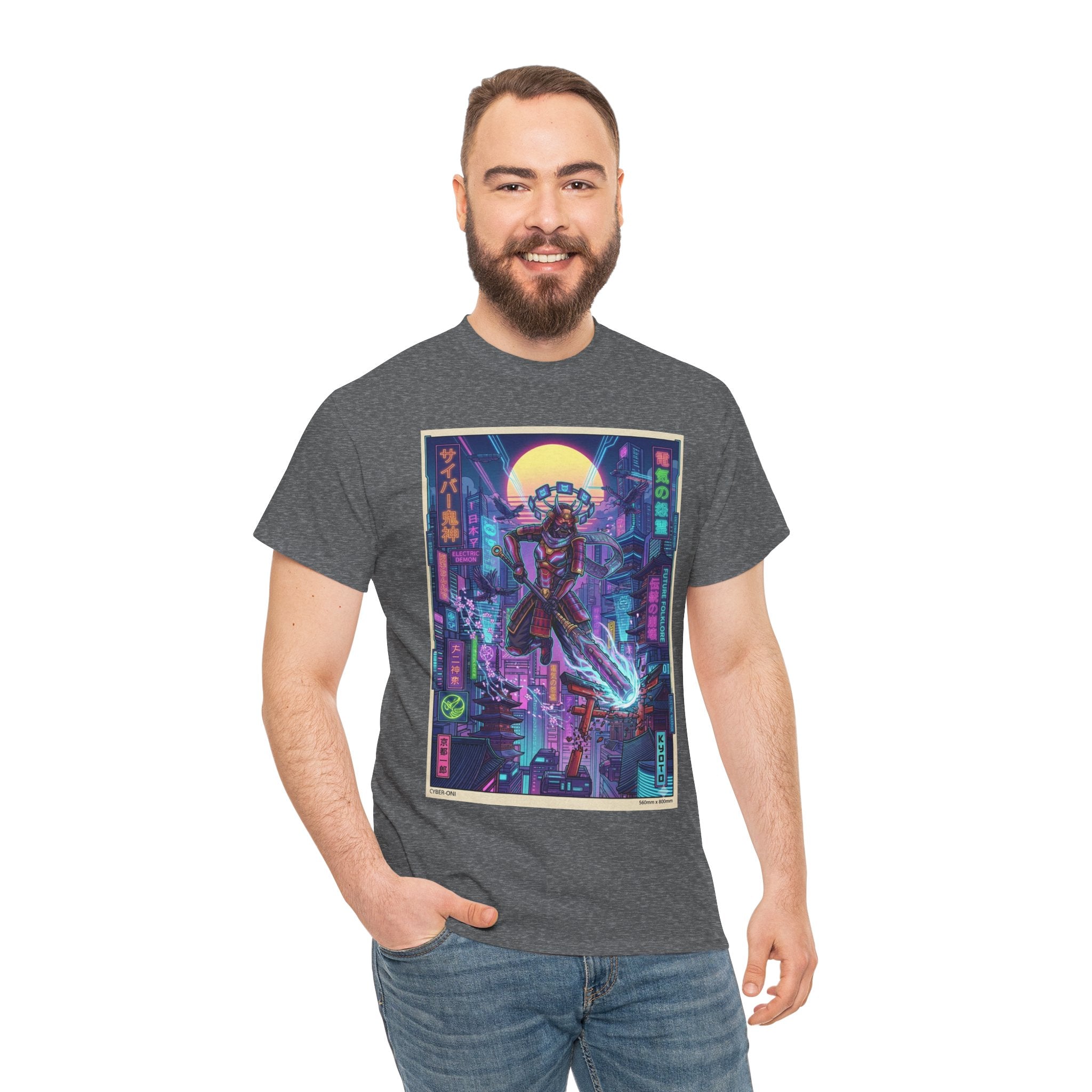 Cyberpunk Samurai T-Shirt — Neon Tokyo Street Art Tee - Japanese Streetwear T-Shirt | Tokyo Style X