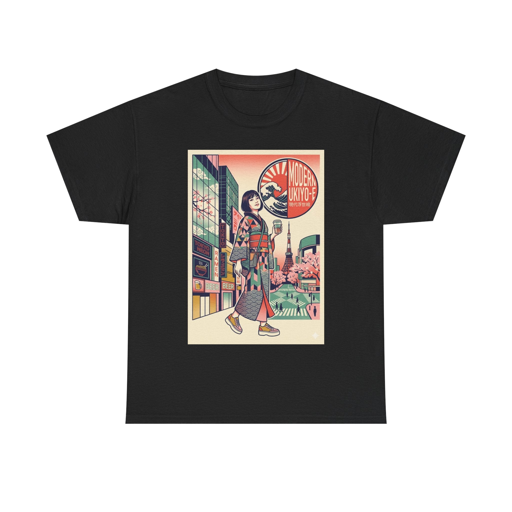 Vintage Tokyo Girl Graphic Tee — 'Modern Kyoto' Anime Cityscape T‑Shirt