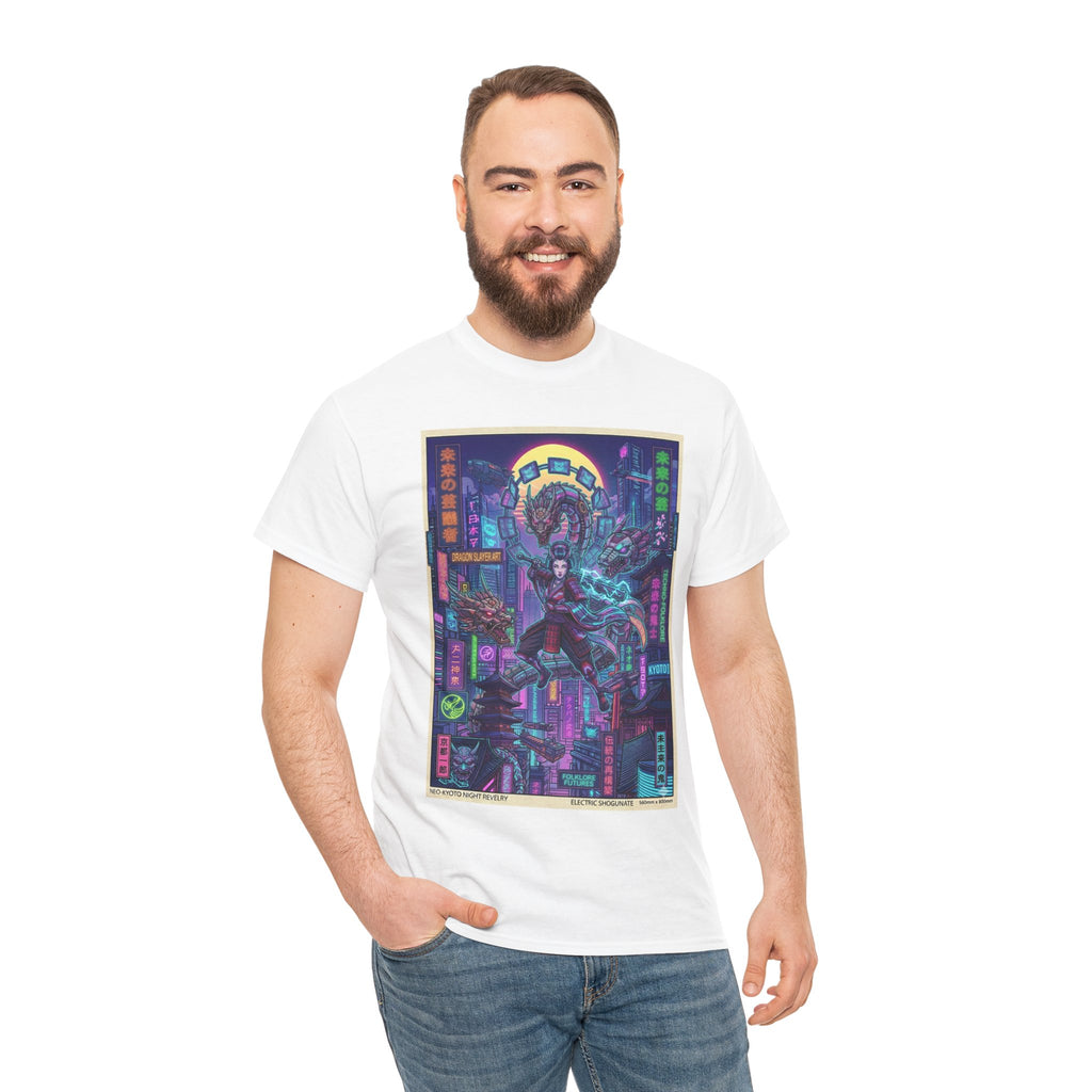 Cyberpunk Samurai T-Shirt — Neon City Ronin Art Tee - Japanese Streetwear T-Shirt | Tokyo Style X