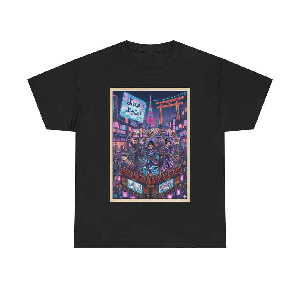 Anime Cyberpunk City T-Shirt — Neon Tokyo Street Scene