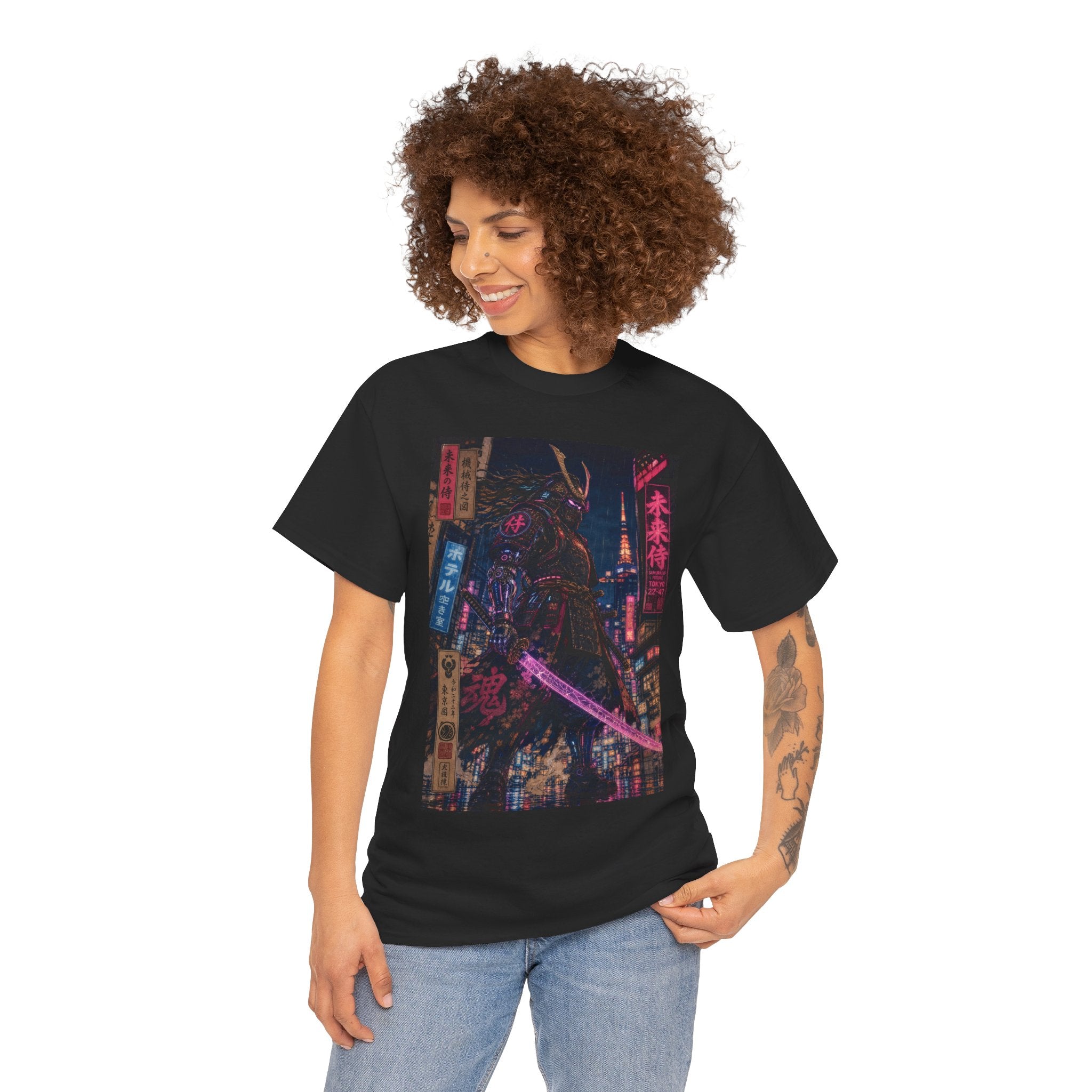 Cyberpunk City Night Tee — Neon Tokyo Streetscape Graphic T-Shirt