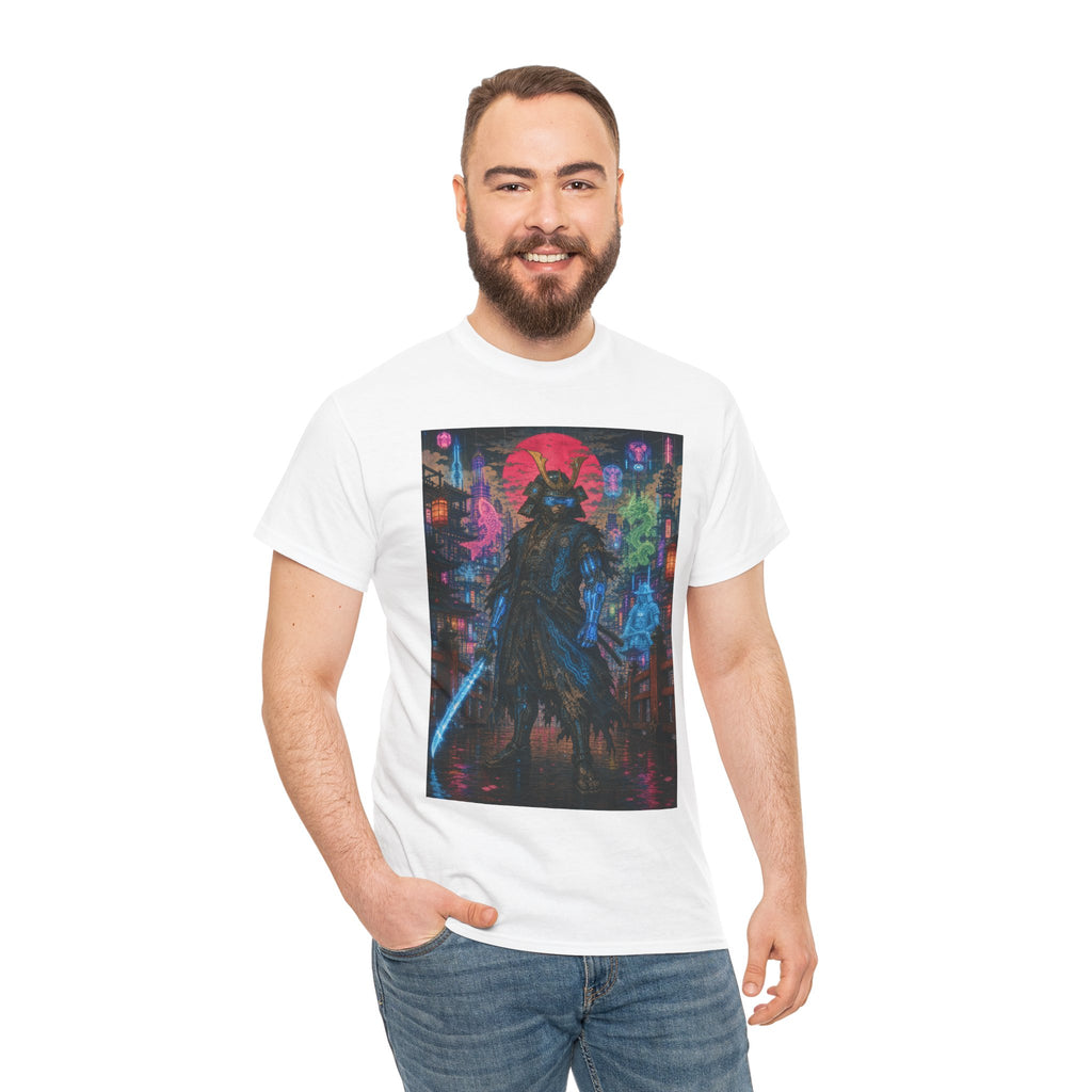 Cyber Samurai T‑Shirt — Neon Ronin Sword Art Tee