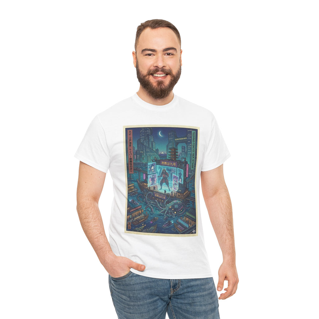 Cyberpunk Cityscape T-Shirt — Neon Retro Tokyo Night Graphic Tee - Japanese Streetwear T-Shirt | Tokyo Style X
