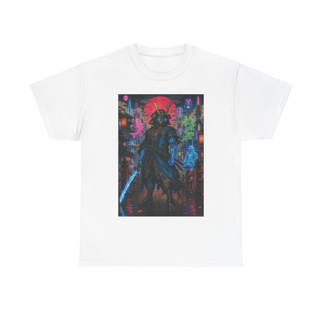 Cyber Samurai T‑Shirt — Neon Ronin Sword Art Tee