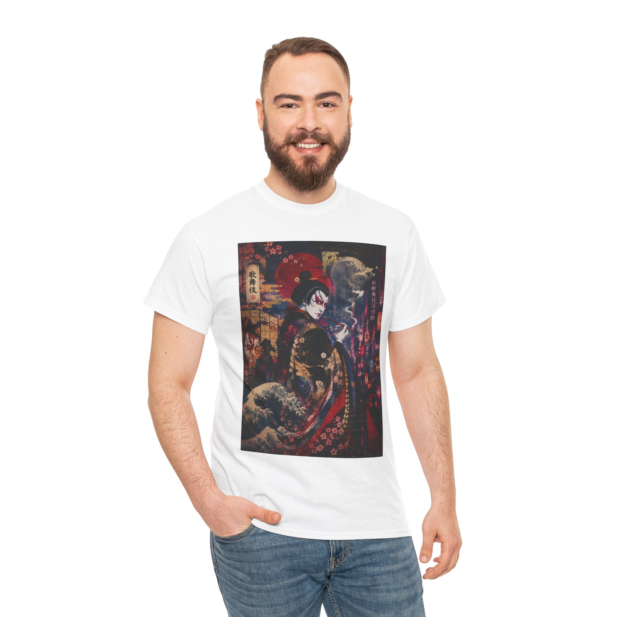 Geisha Nightstreet T‑Shirt — Japanese Urban Ukiyo‑e Style Tee