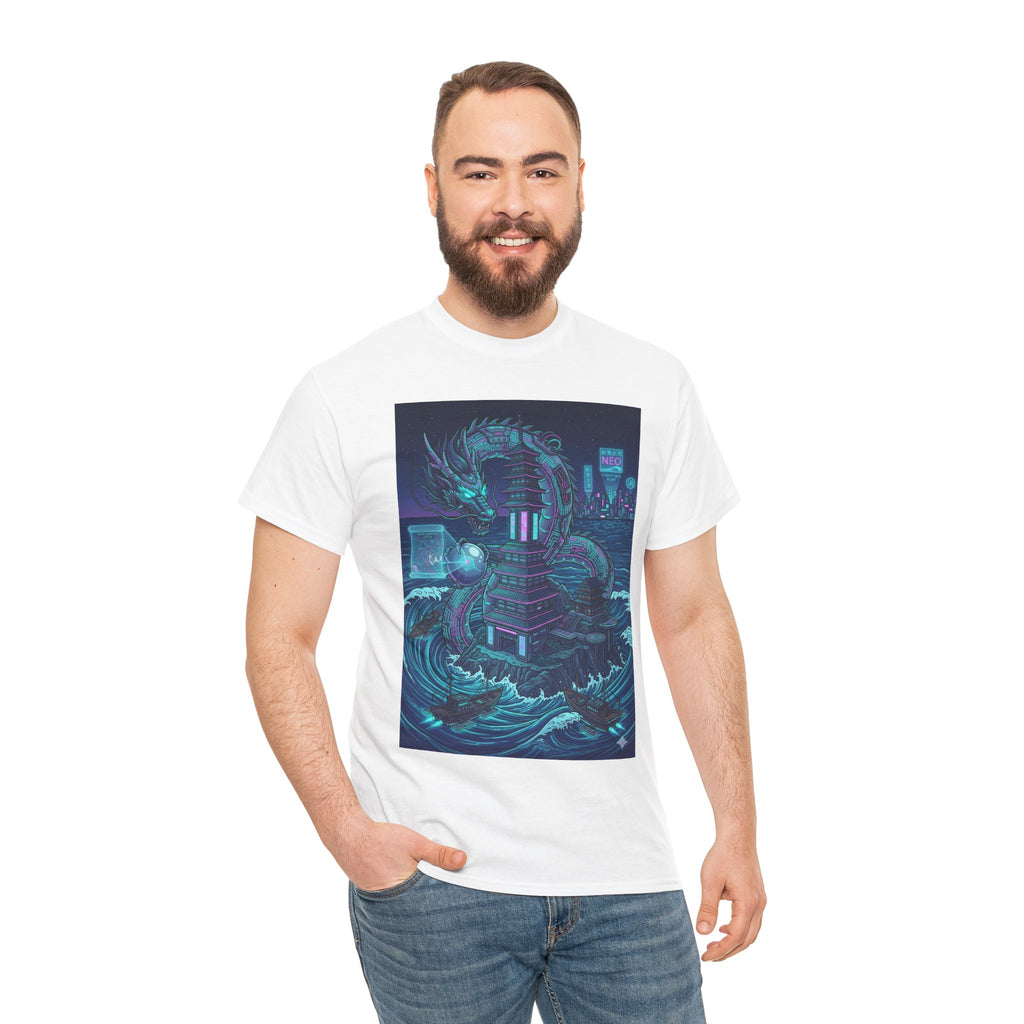 T-Shirt — Neon Cyber Sea Dragon Graphic Tee - Japanese Streetwear T-Shirt | Tokyo Style X