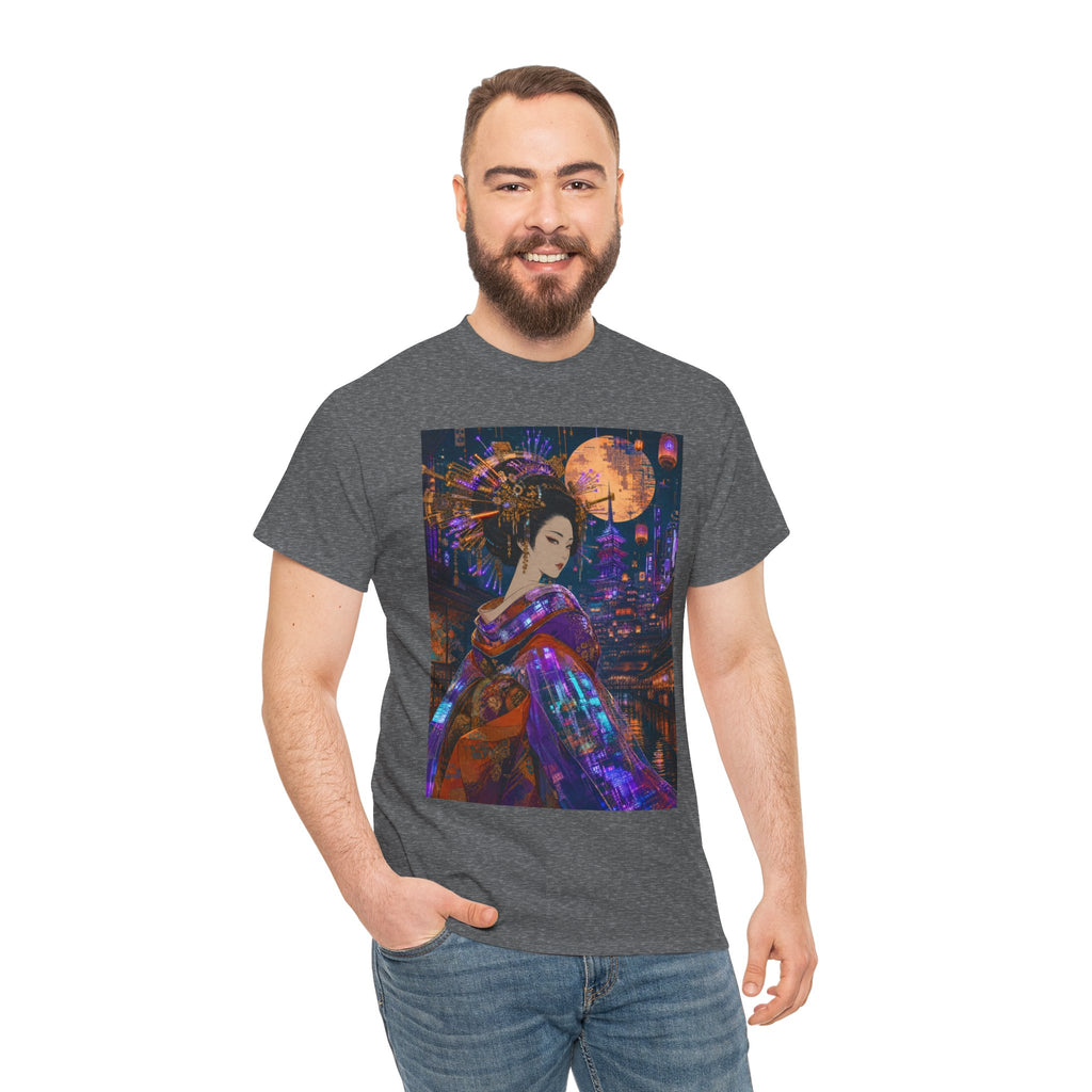Geisha Nightscape T-Shirt — Neon Moon Japanese Kimono Art Tee