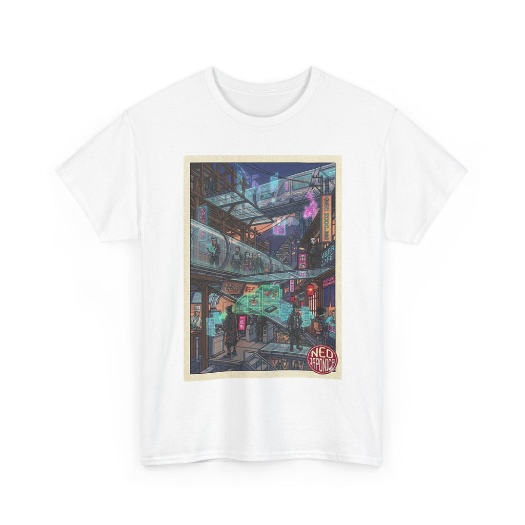 Cyberpunk Cityscape T-Shirt — Neon Alley Urban Art Tee - Japanese Streetwear T-Shirt | Tokyo Style X