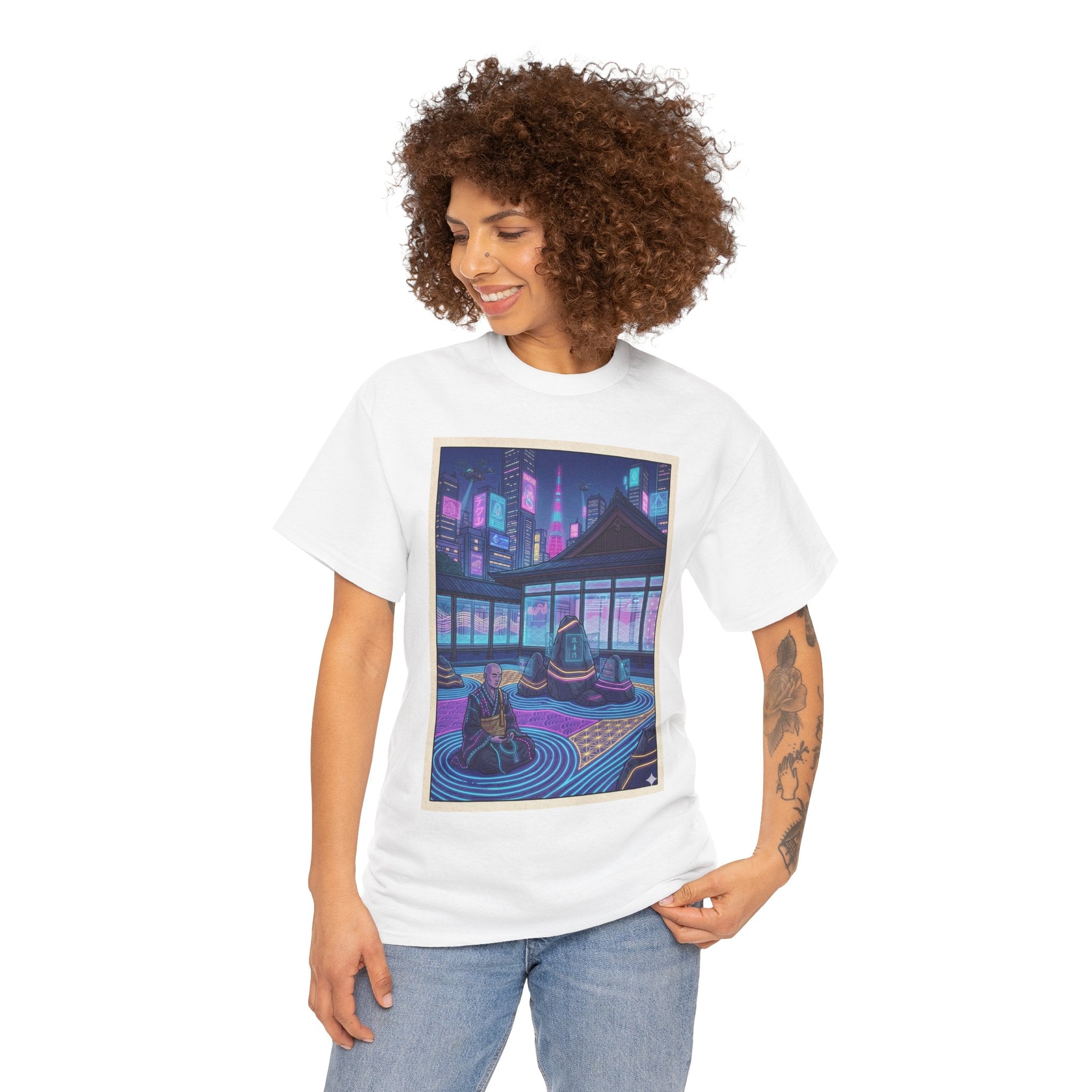 Retro Neon Rooftop Zen Tee
