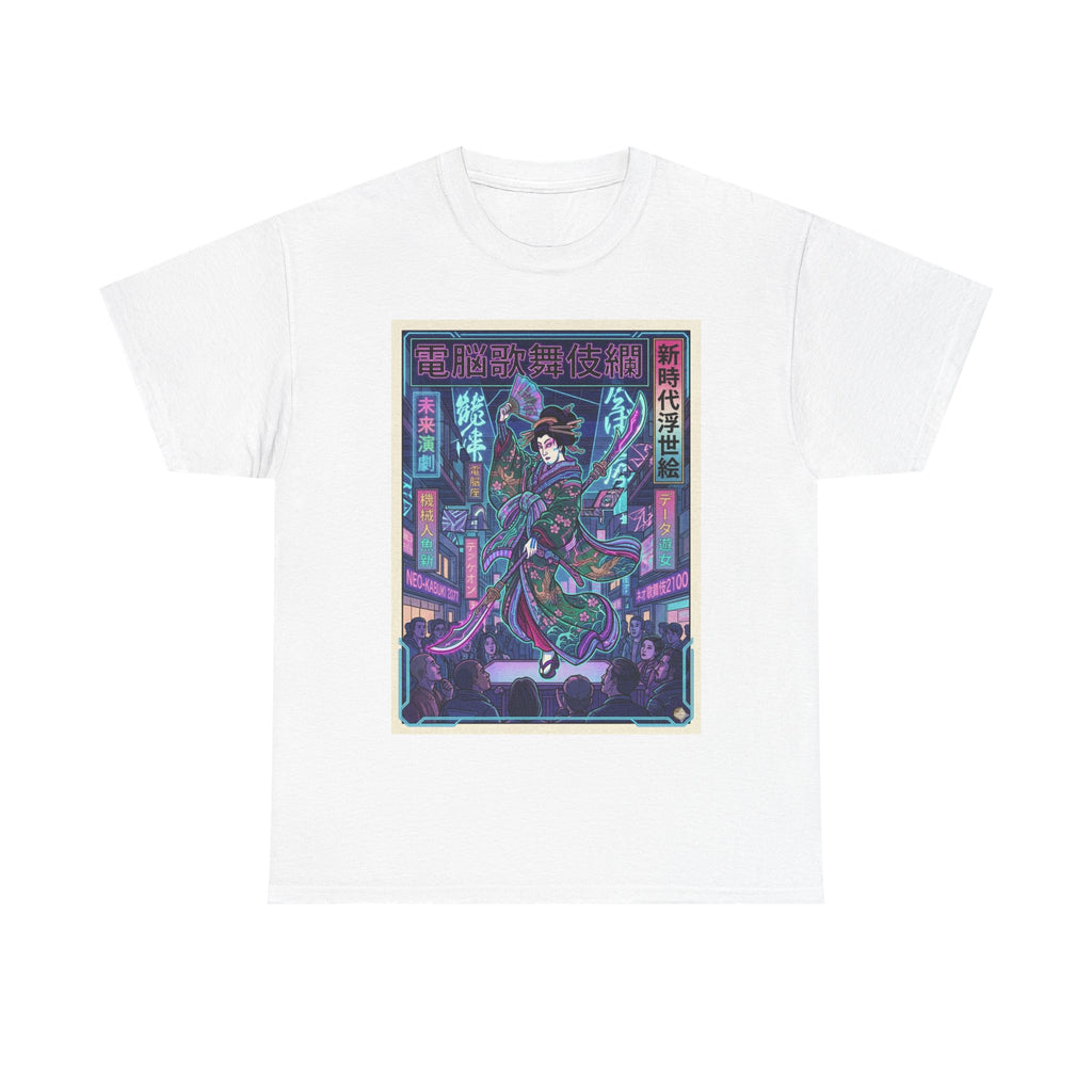 Cyberpunk Geisha T‑Shirt — Neon Tokyo Ukiyo‑e Graphic Tee - Japanese Streetwear T-Shirt | Tokyo Style X