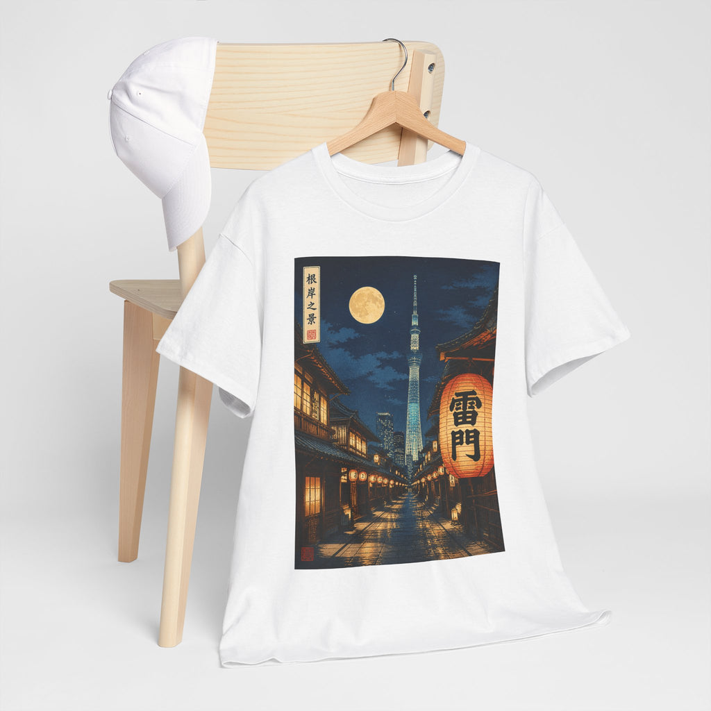 Tokyo Night Street Tee – Vintage Lantern & Skytree Graphic Shirt
