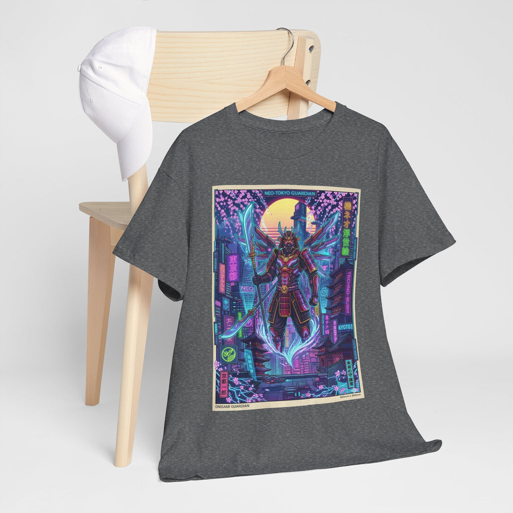 Cyberpunk Samurai T-Shirt — Neon Futuristic Japan Graphic Tee - Japanese Streetwear T-Shirt | Tokyo Style X