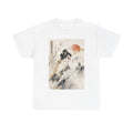 Samurai Sunset Tee — Japanese Ink Art T-Shirt with Cherry Blossom & Rising Sun
