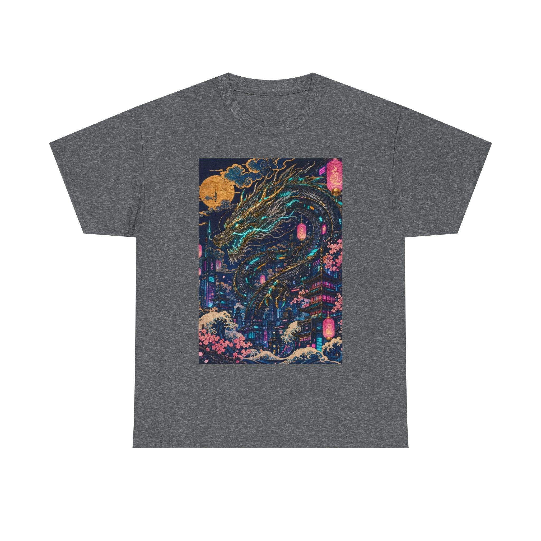 Dragon Night T‑Shirt — Neon Japanese Mythscape Tee