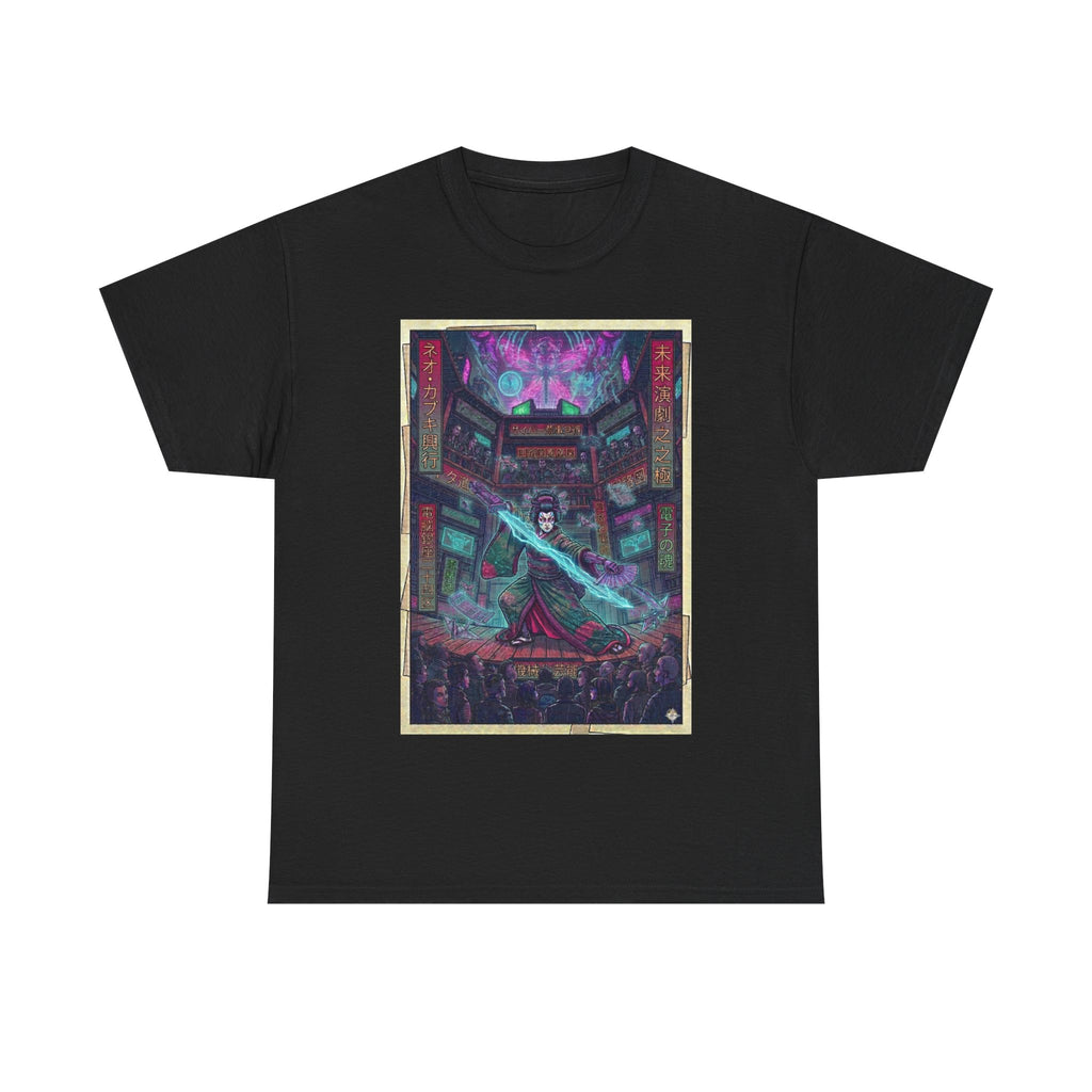 Cyberpunk Sorcerer Tee — Neon Mage Illustration Graphic T‑Shirt
