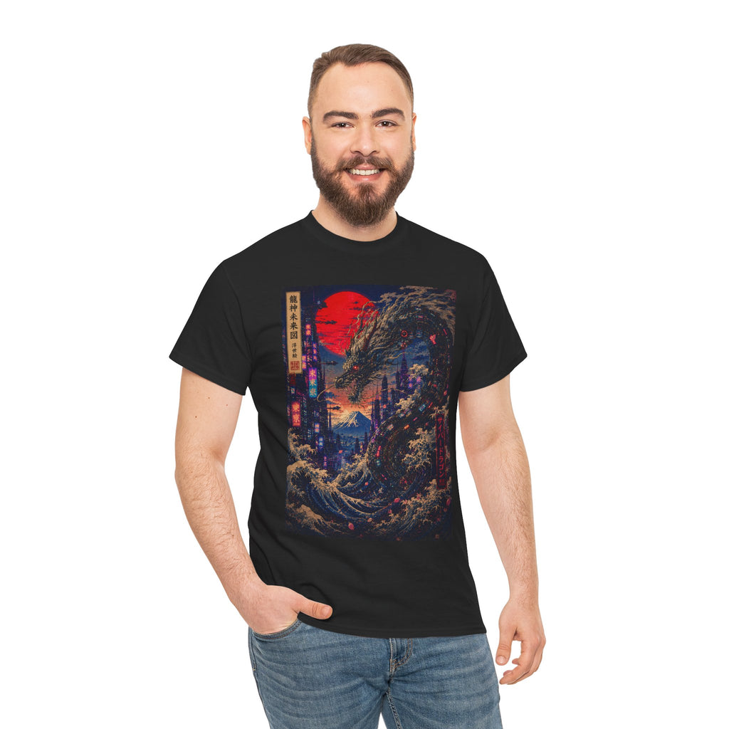 Dragon Citywave T-Shirt — Retro Cyberpunk Japanese Art Tee