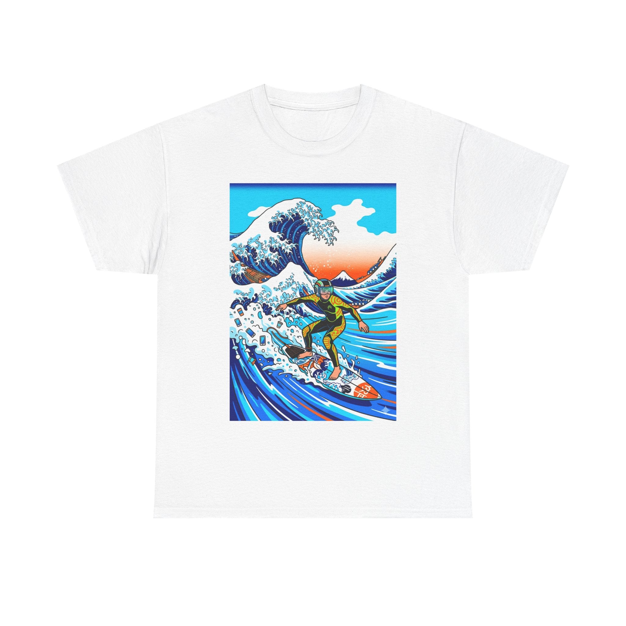 Surfing Great Wave T-Shirt — Retro Japanese Wave Surf Tee