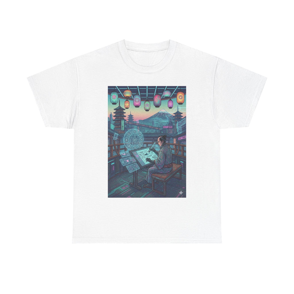 Cyberpunk Artist Tee — Night Studio Illustration T-Shirt - Japanese Streetwear T-Shirt | Tokyo Style X