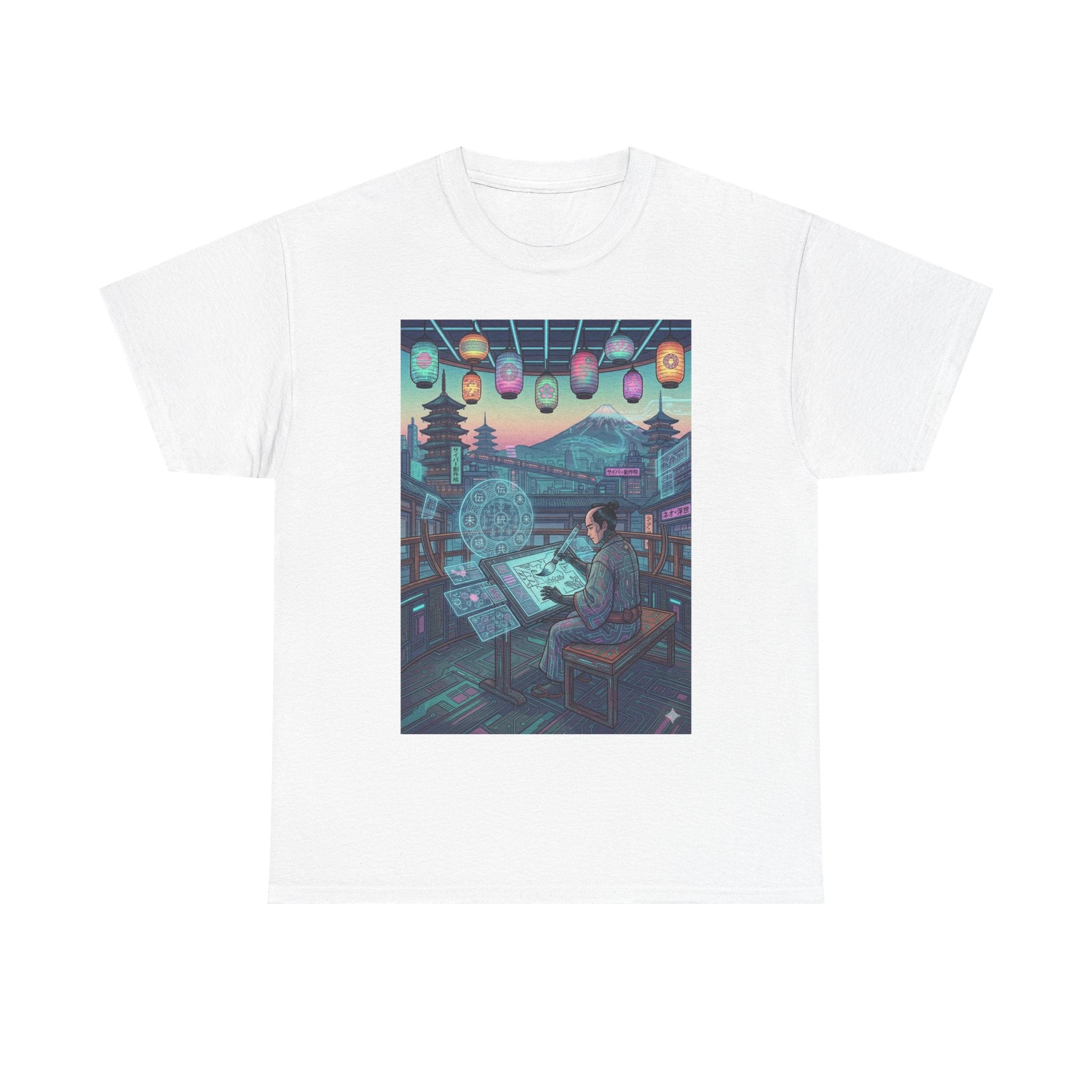 Cyberpunk Artist Tee — Night Studio Illustration T-Shirt - Japanese Streetwear T-Shirt | Tokyo Style X