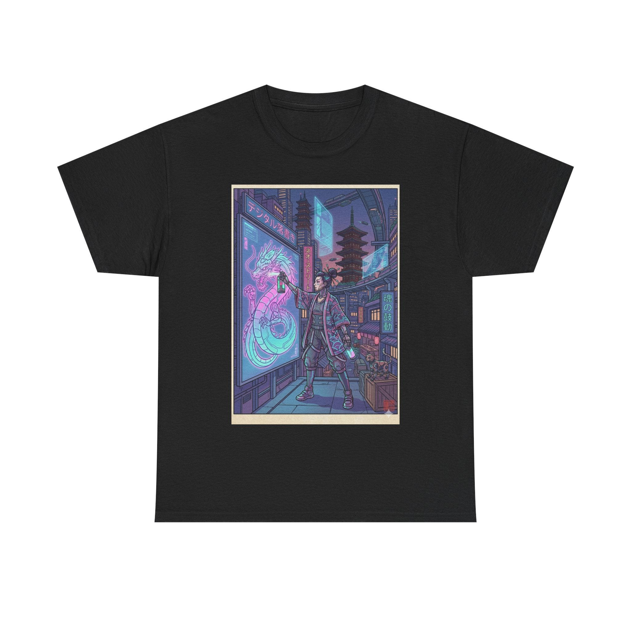 Cyberpunk Samurai T-Shirt — Neon City Streetwear - Japanese Streetwear T-Shirt | Tokyo Style X