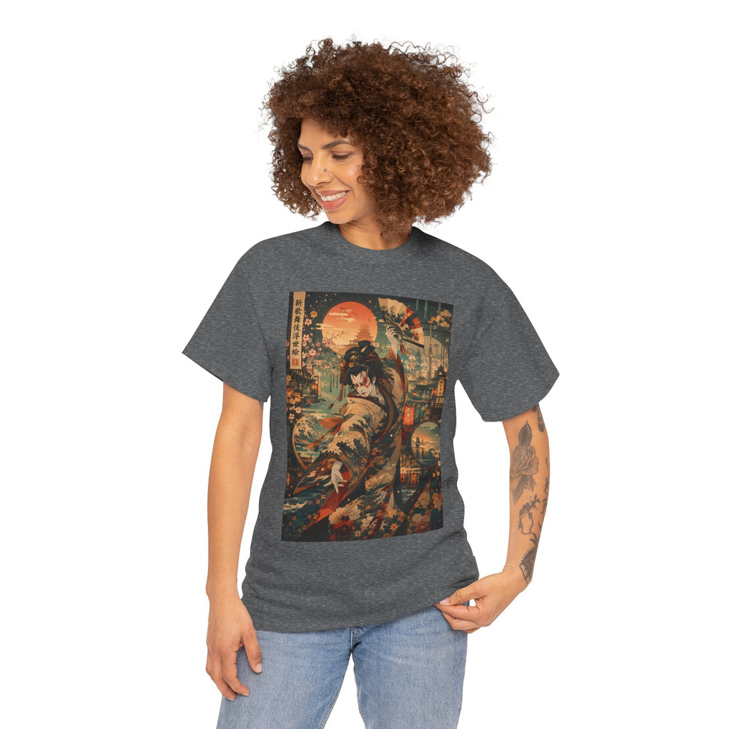 Samurai Sunset T-Shirt — Vintage Japanese Warrior Graphic Tee