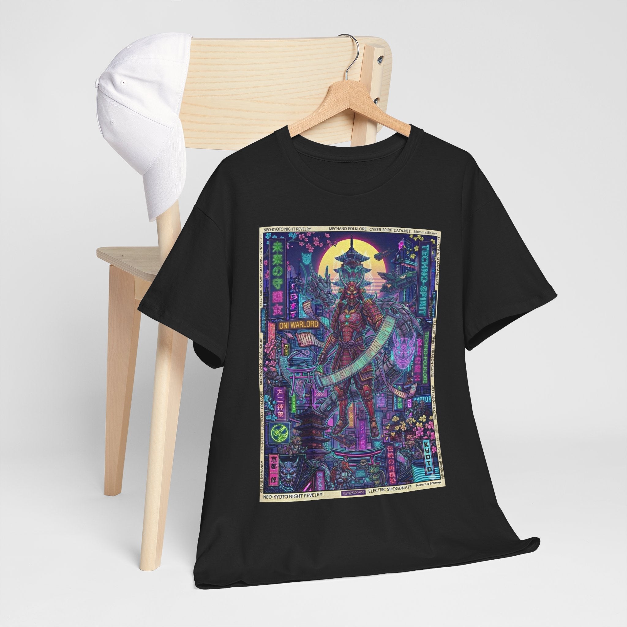 Cyber Samurai Graphic Tee — Neon Vaporwave Warrior Shirt - Japanese Streetwear T-Shirt | Tokyo Style X