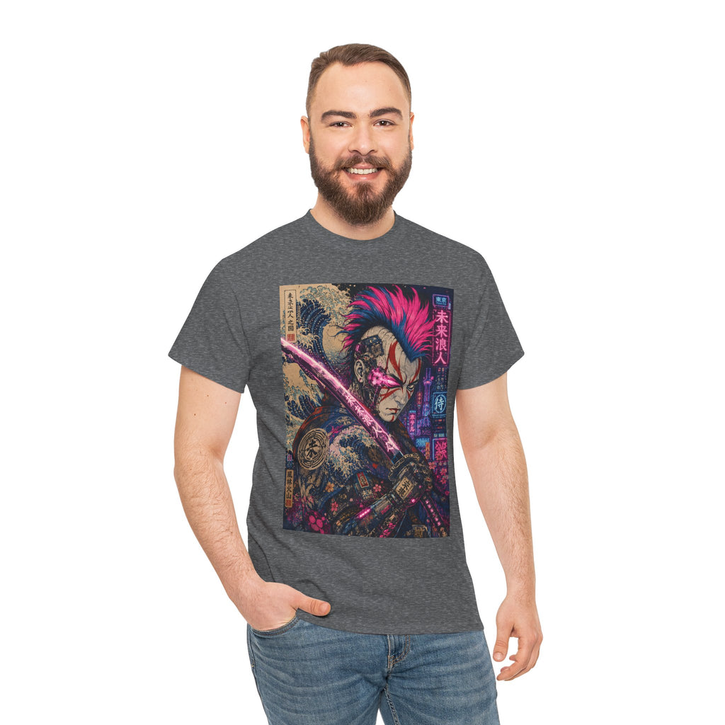 Graphic Tee — Neon Samurai Street Art Shirt - Japanese Streetwear T-Shirt | Tokyo Style X