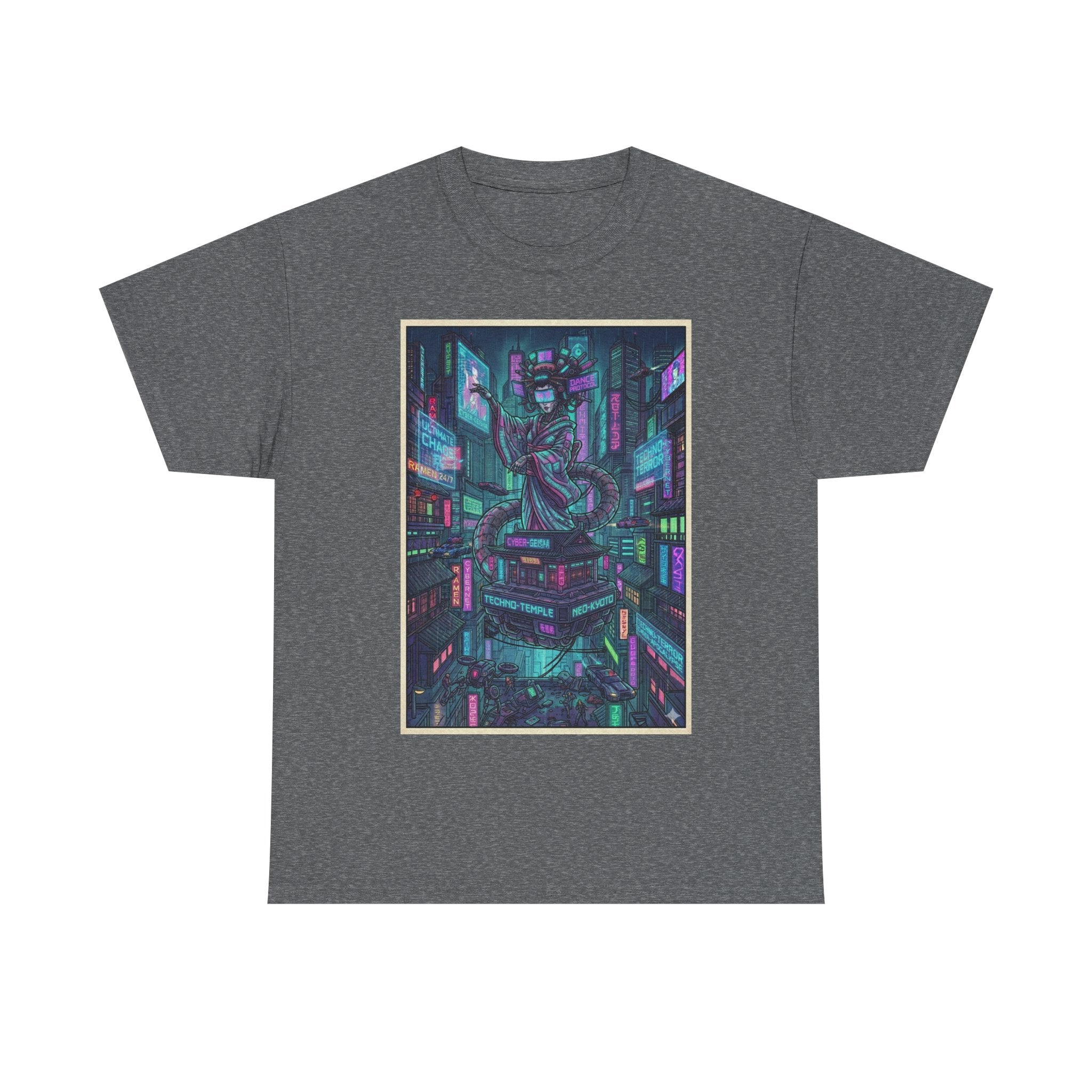 Cyberpunk City Tee — Neon Samurai Streetwear Graphic T-Shirt