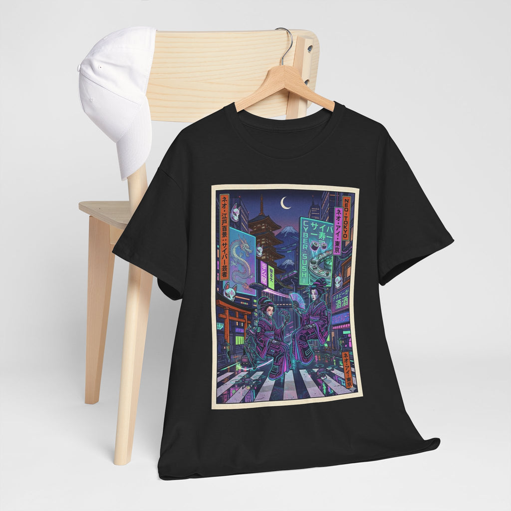 Cyberpunk Night Street T-Shirt — Neon Tokyo Alley Art Tee - Japanese Streetwear T-Shirt | Tokyo Style X