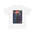 Samurai Neon City T‑Shirt — Cyberpunk Moonlit Japanese Street Graphic Tee