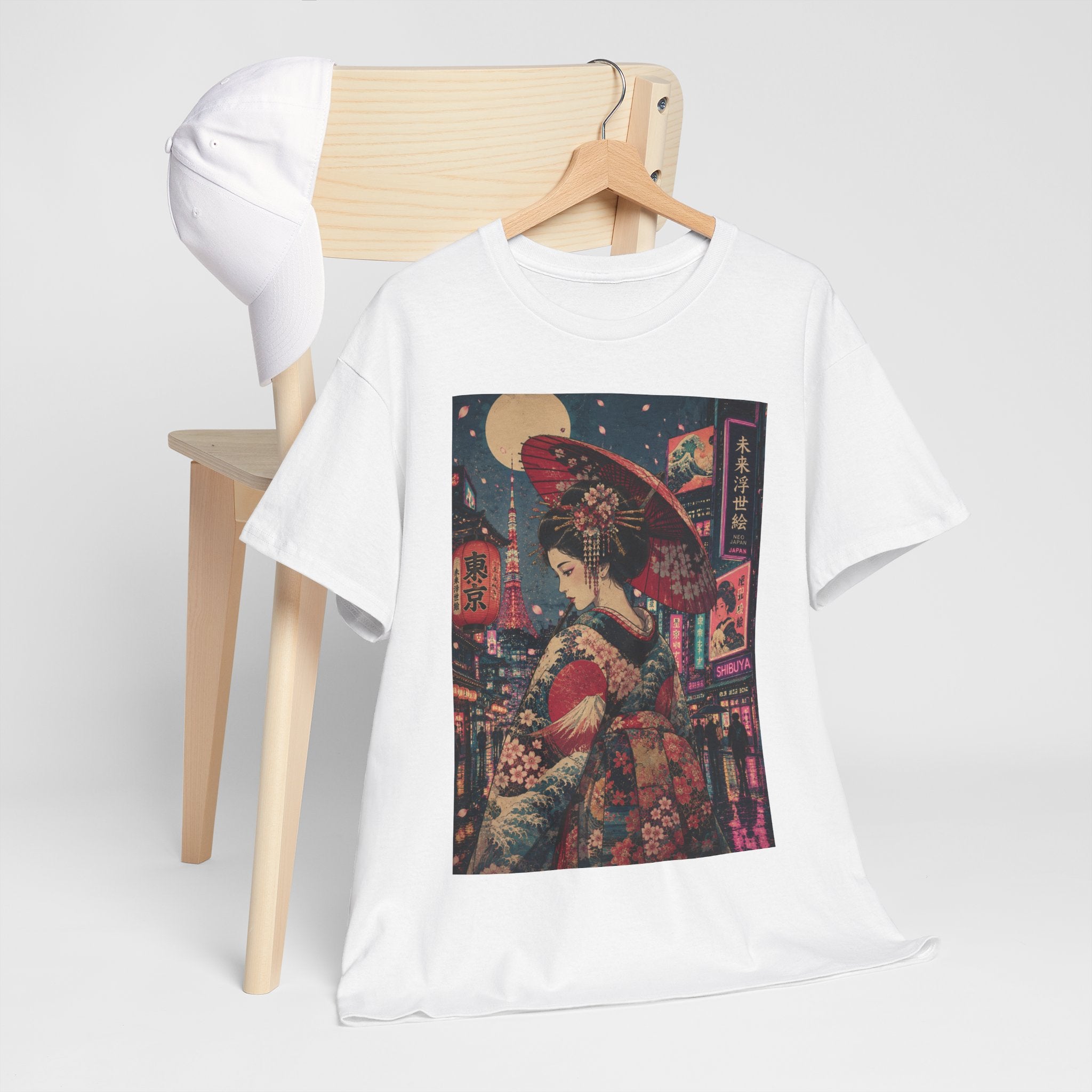 Geisha Nightstreet T‑Shirt — Vintage Japanese Cityscape Graphic Tee