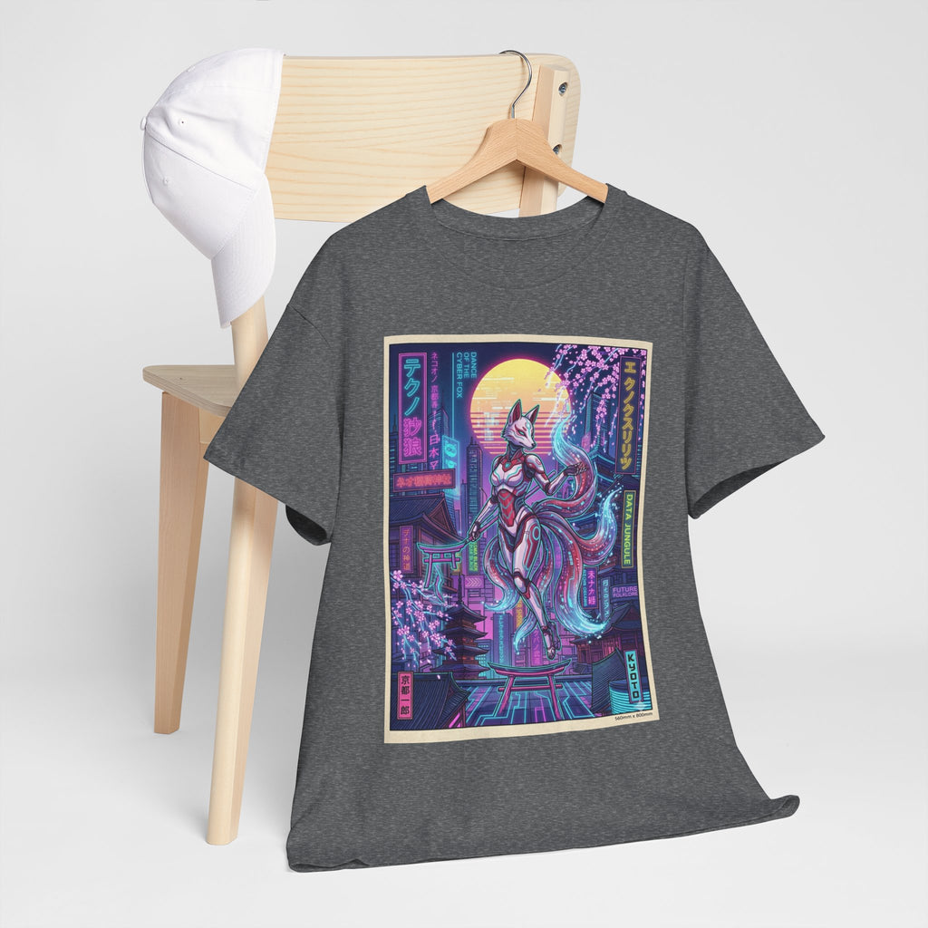 Cyberpunk Kitsune T-Shirt — Neon Japan Fox Spirit Tee - Japanese Streetwear T-Shirt | Tokyo Style X