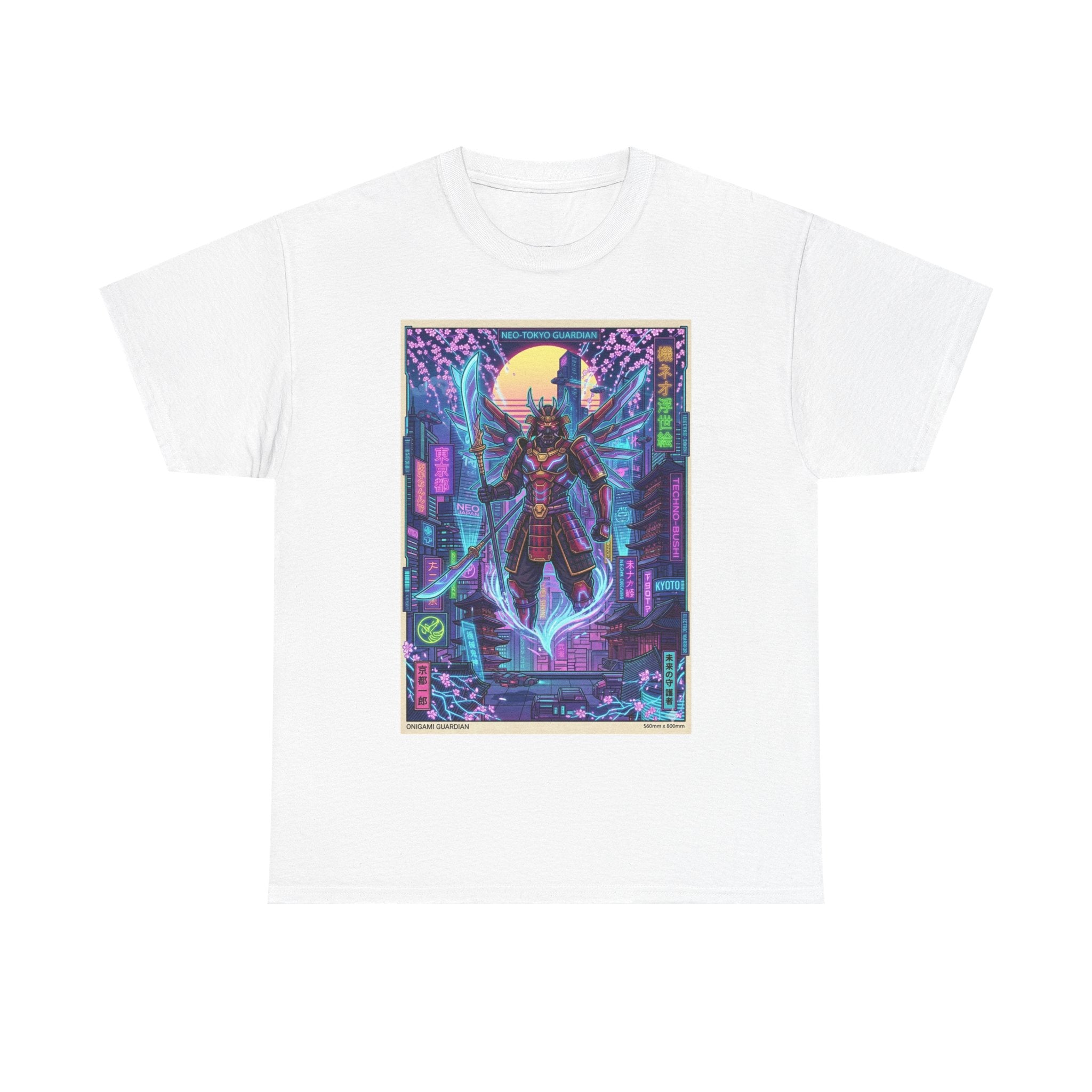 Cyberpunk Samurai T-Shirt — Neon Futuristic Japan Graphic Tee - Japanese Streetwear T-Shirt | Tokyo Style X