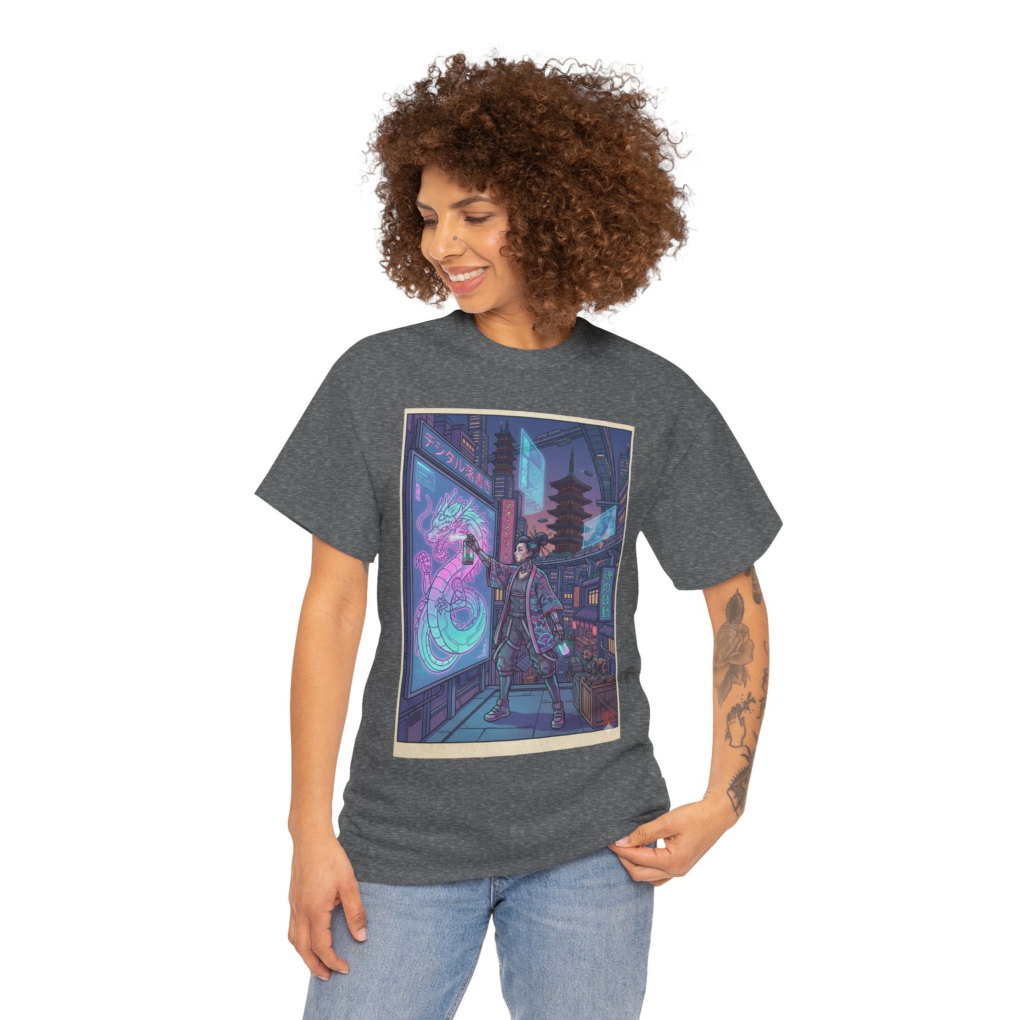 Cyberpunk Samurai T-Shirt — Neon City Streetwear - Japanese Streetwear T-Shirt | Tokyo Style X
