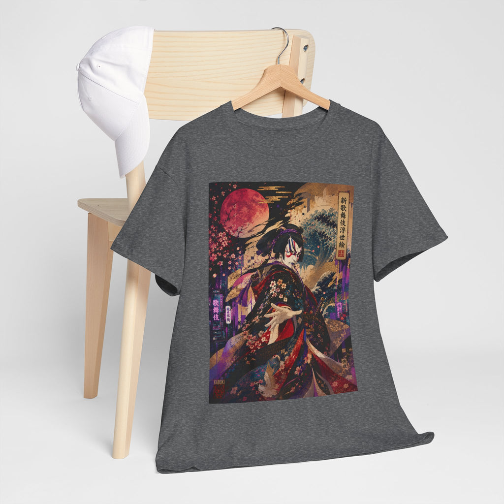 Geisha Moonlight Tee – Japanese Ukiyo-e Style Kimono Illustration Shirt