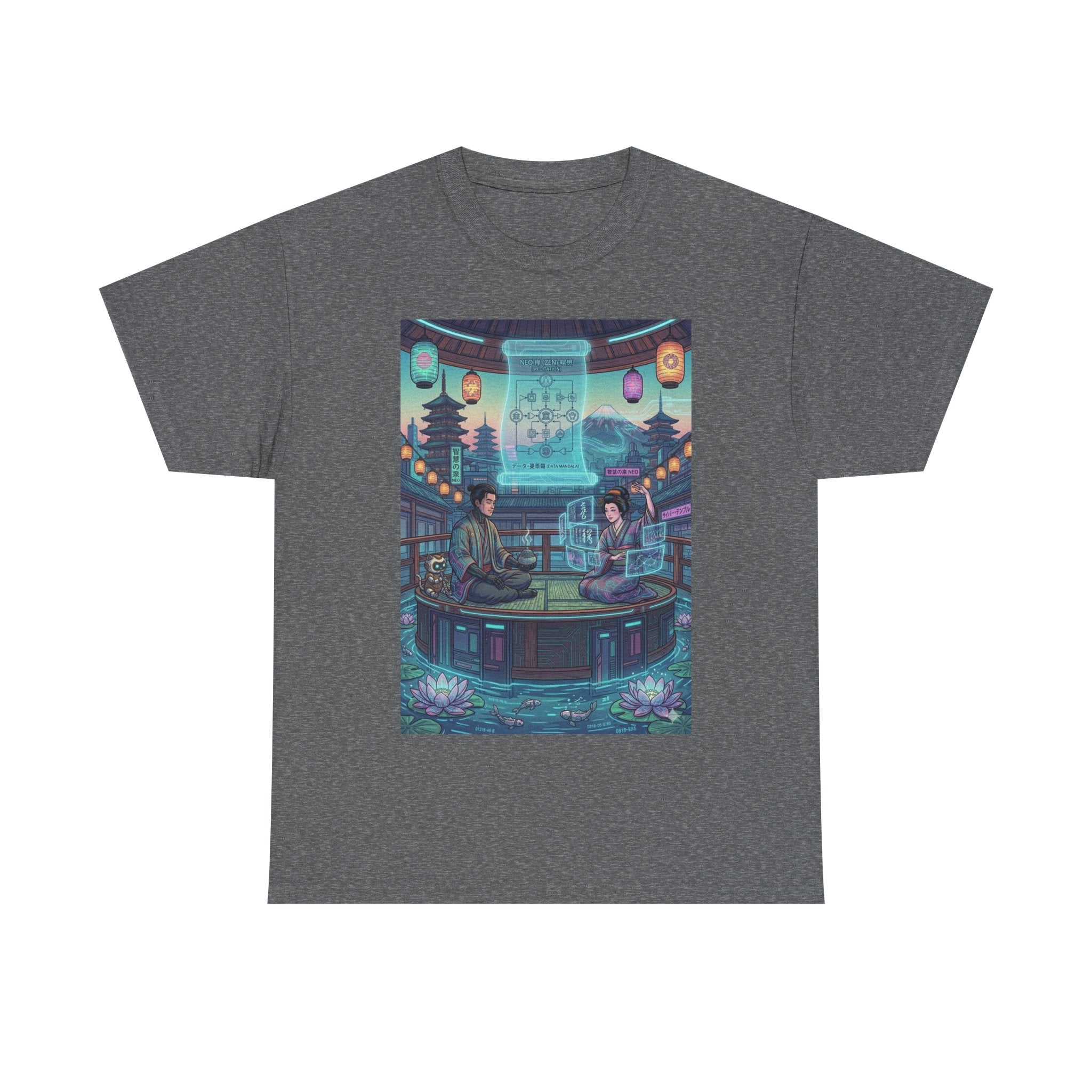 Cyber Tea House T‑Shirt — Neon Japanese Cafe Scene - Japanese Streetwear T-Shirt | Tokyo Style X