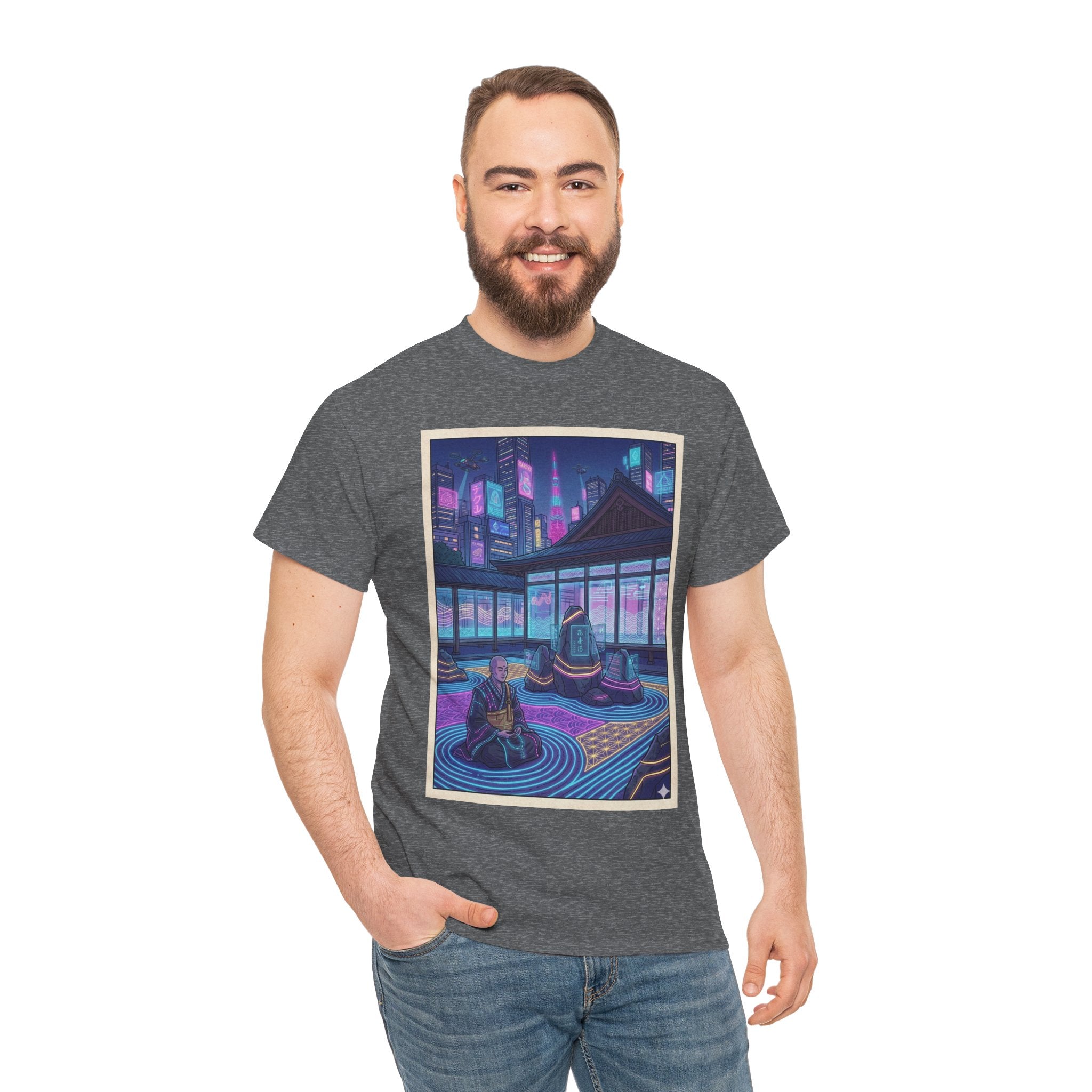 Retro Neon Rooftop Zen Tee