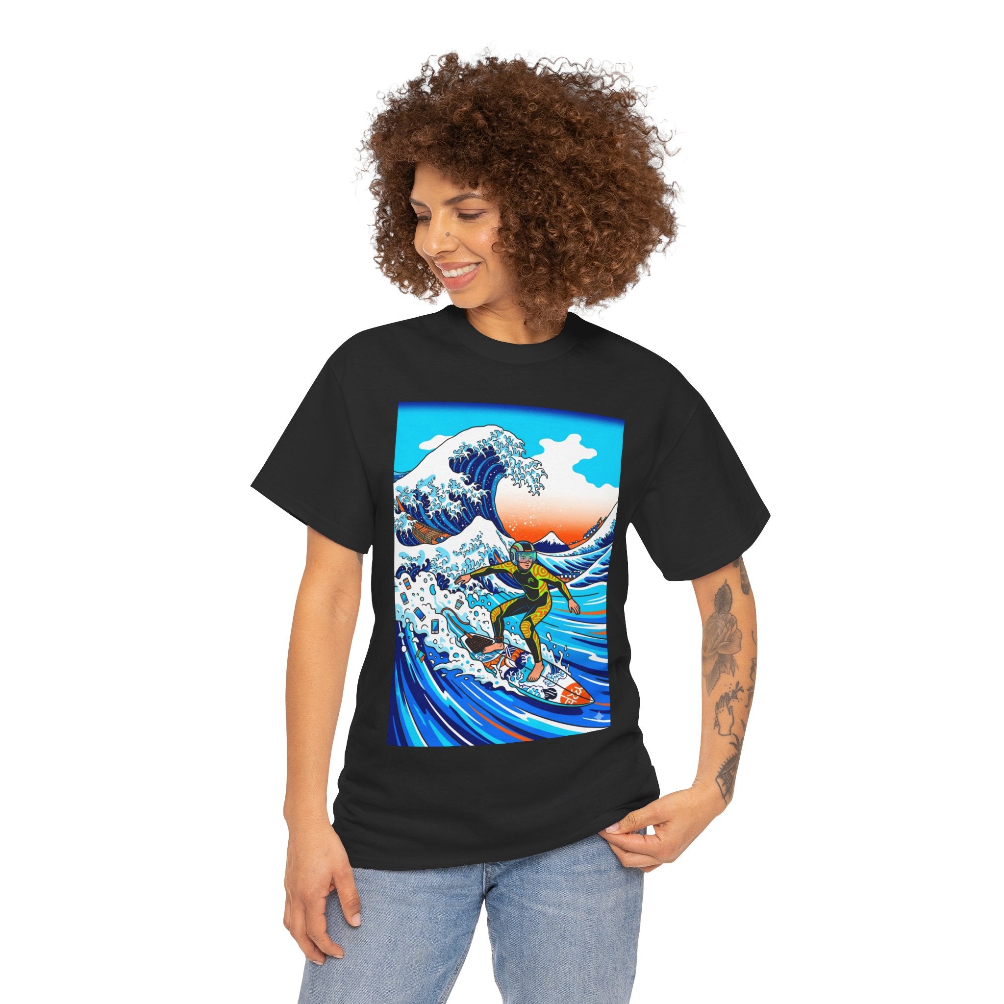 Surfing Great Wave T-Shirt — Retro Japanese Wave Surf Tee