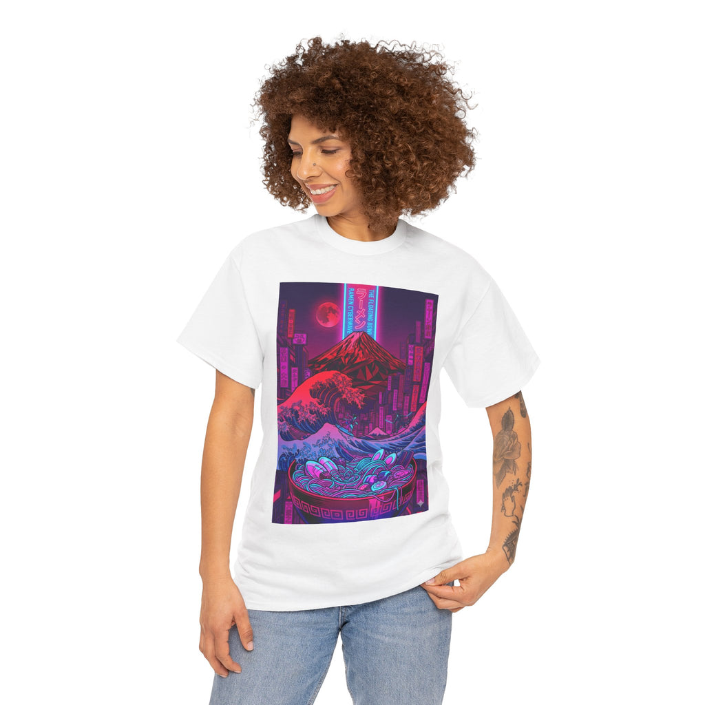 Vaporwave Mt. Fuji Wave Tee — Neon Cyberpunk Japanese Art Shirt