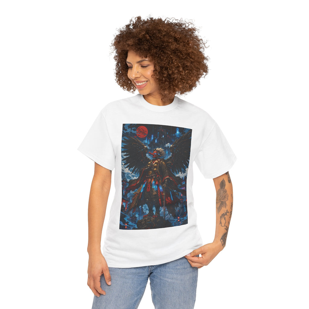 Angel of Night Graphic Tee — Dark Fantasy Winged Warrior T-Shirt