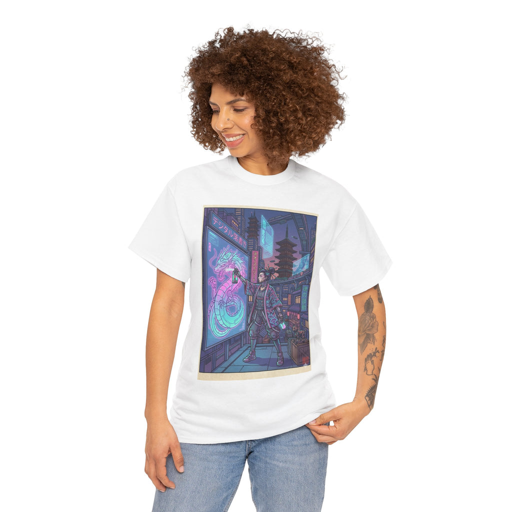 Cyberpunk Samurai T-Shirt — Neon City Streetwear - Japanese Streetwear T-Shirt | Tokyo Style X