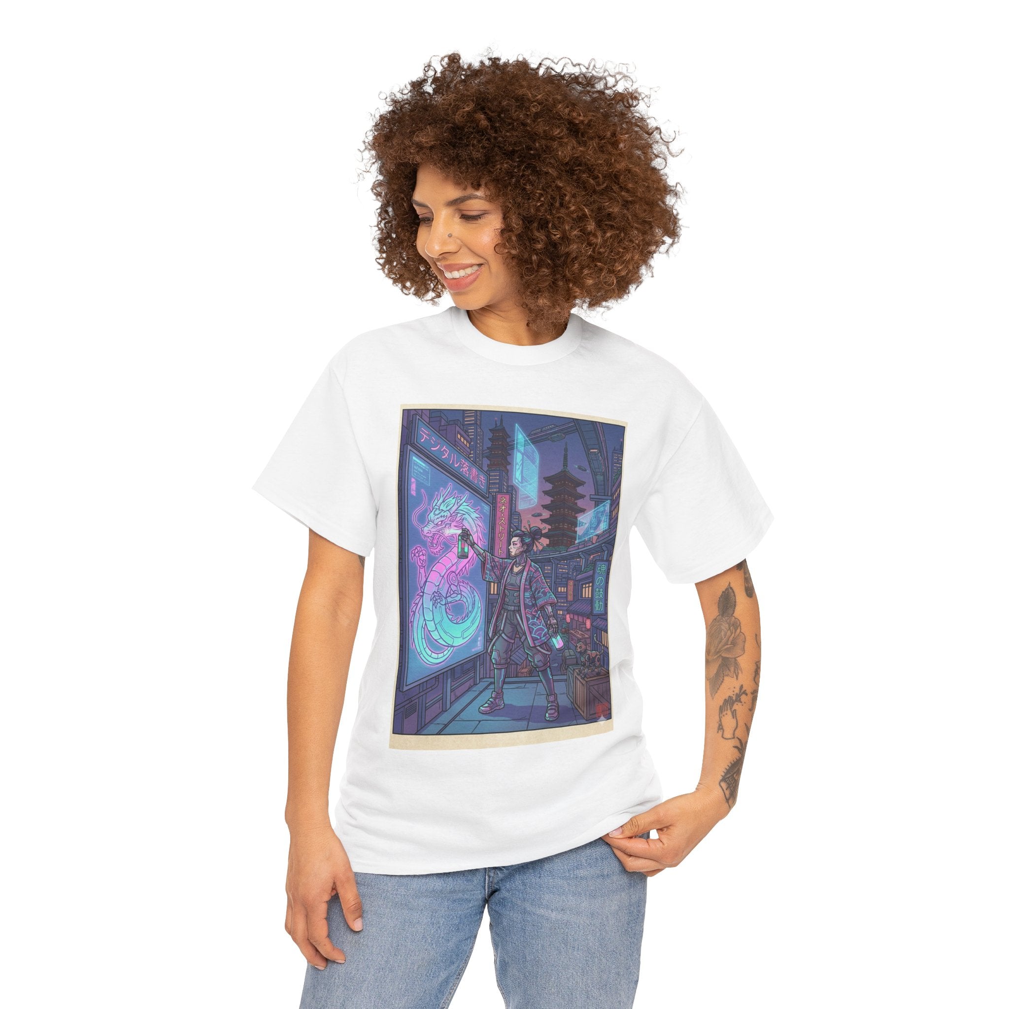 Cyberpunk Samurai T-Shirt — Neon City Streetwear - Japanese Streetwear T-Shirt | Tokyo Style X